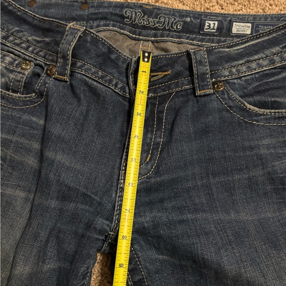 Miss Me Fleur de Lis Skinny Jeans Style JP514554 Size 31 - Picture 6 of 7